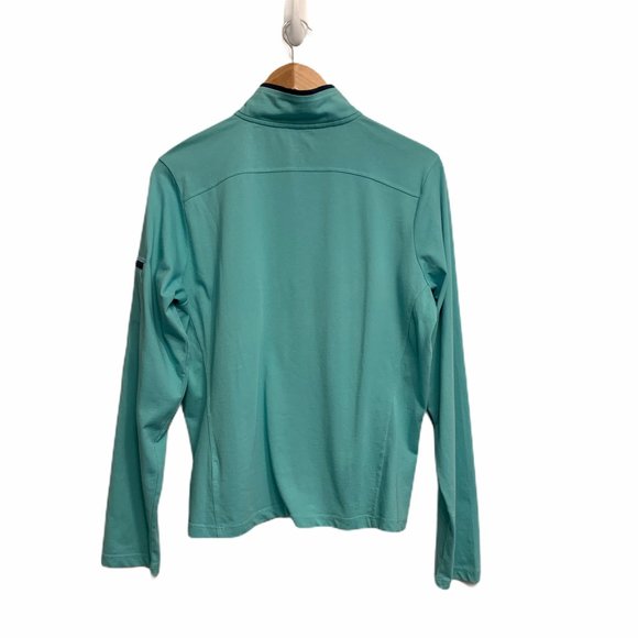 Horny Toad 1/4 Zip Long Sleeve T9 Tipped Zip Large Toad and Co Turquoise Blue - Picture 2 of 9